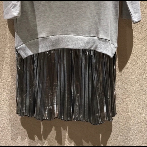 Know One Cares Metallic Sweatshirt Twofer Dress - Picture 8 of 10